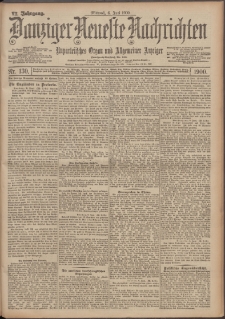 Danziger Neueste Nachrichten : unparteiisches Organ und allgemeiner Anzeiger 130/1900