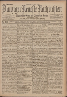 Danziger Neueste Nachrichten : unparteiisches Organ und allgemeiner Anzeiger 143/1900