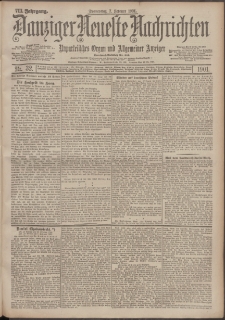 Danziger Neueste Nachrichten : unparteiisches Organ und allgemeiner Anzeiger 32/1901