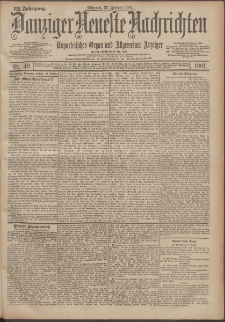 Danziger Neueste Nachrichten : unparteiisches Organ und allgemeiner Anzeiger 49/1901