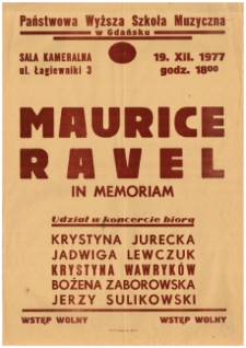 Maurice Ravel : in memoriam