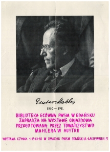 [Plakat - portret podpisany: Gustaw Mahler 1860-1911]