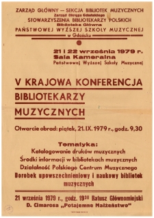 V Krajowa Konferencja Bibliotekarzy Muzycznych