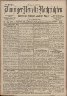 Danziger Neueste Nachrichten : unparteiisches Organ und allgemeiner Anzeiger 170/1901