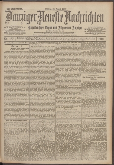 Danziger Neueste Nachrichten : unparteiisches Organ und allgemeiner Anzeiger 187/1901