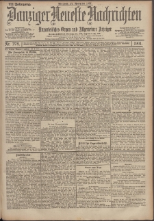 Danziger Neueste Nachrichten : unparteiisches Organ und allgemeiner Anzeiger 278/1901