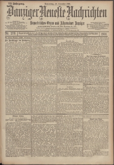 Danziger Neueste Nachrichten : unparteiisches Organ und allgemeiner Anzeiger 279/1901