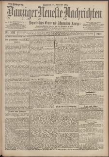 Danziger Neueste Nachrichten : unparteiisches Organ und allgemeiner Anzeiger 281/1901