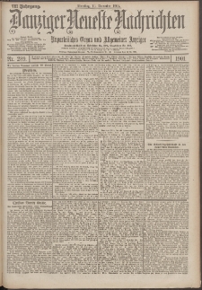 Danziger Neueste Nachrichten : unparteiisches Organ und allgemeiner Anzeiger 289/1901