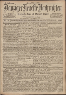 Danziger Neueste Nachrichten : unparteiisches Organ und allgemeiner Anzeiger 14/1902