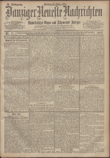 Danziger Neueste Nachrichten : unparteiisches Organ und allgemeiner Anzeiger 17/1902
