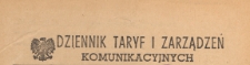 Dziennik Taryf i Zarządzeń Komunikacyjnych : organ Ministra Komunikacji, 1952.11.15 nr 16