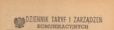 Dziennik Taryf i Zarządzeń Komunikacyjnych : organ Ministra Komunikacji, 1952.12.15 nr 18