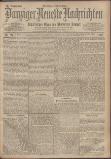 Danziger Neueste Nachrichten : unparteiisches Organ und allgemeiner Anzeiger 27/1902