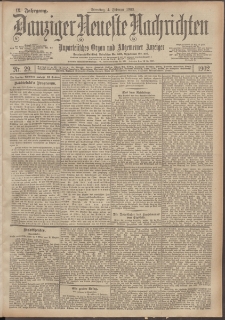 Danziger Neueste Nachrichten : unparteiisches Organ und allgemeiner Anzeiger 29/1902