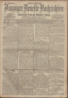 Danziger Neueste Nachrichten : unparteiisches Organ und allgemeiner Anzeiger 30/1902