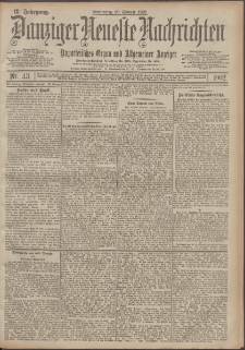 Danziger Neueste Nachrichten : unparteiisches Organ und allgemeiner Anzeiger 43/1902