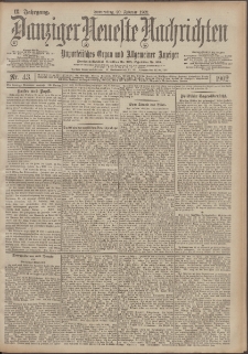 Danziger Neueste Nachrichten : unparteiisches Organ und allgemeiner Anzeiger 43/1902
