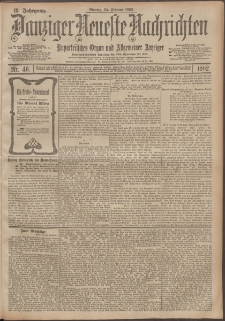 Danziger Neueste Nachrichten : unparteiisches Organ und allgemeiner Anzeiger 46/1902