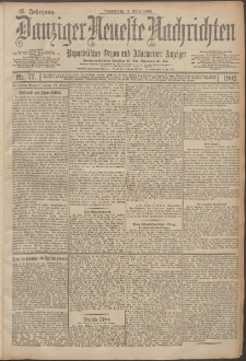 Danziger Neueste Nachrichten : unparteiisches Organ und allgemeiner Anzeiger 77/1902