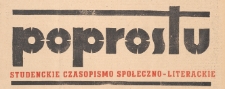 Po prostu : studenckie czasopismo społeczno-literackie, 1952.04.10 nr 15