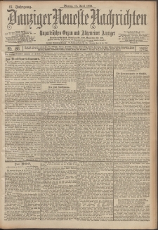 Danziger Neueste Nachrichten : unparteiisches Organ und allgemeiner Anzeiger 86/1902
