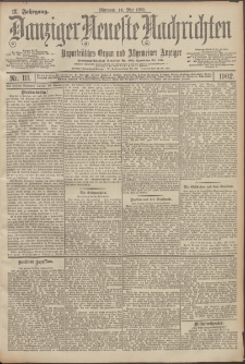 Danziger Neueste Nachrichten : unparteiisches Organ und allgemeiner Anzeiger 111/1902