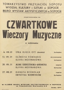 Czwartkowe wieczory muzyczne