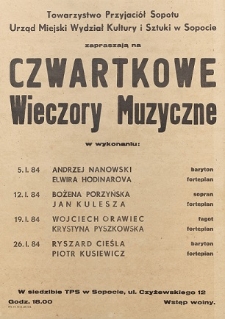 Czwartkowe wieczory muzyczne