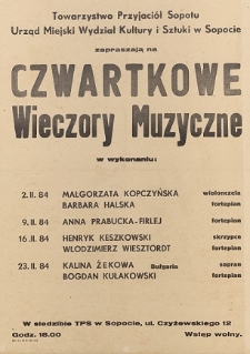 Czwartkowe wieczory muzyczne