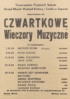 Czwartkowe wieczory muzyczne