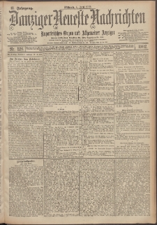 Danziger Neueste Nachrichten : unparteiisches Organ und allgemeiner Anzeiger 128/1902
