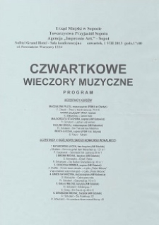 Czwartkowe wieczory muzyczne : Program