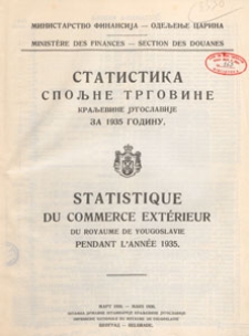 Statistika Spolne Trgovine Kral`evine Jugoslavije, 1935