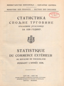 Statistika Spolne Trgovine Kral`evine Jugoslavije, 1938