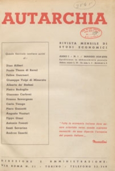 Autarchia. Rivista mensile di studi economici, 1939.11 nr 7