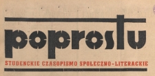 Po prostu : studenckie czasopismo społeczno-literackie, 1950.03.10 nr 9