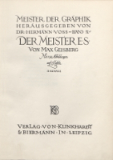 Der Meister E. S.