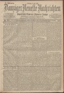 Danziger Neueste Nachrichten : unparteiisches Organ und allgemeiner Anzeiger 160/1902