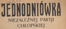 Jednodni&oacute;wka Niezależnej Partji Chłopskiej