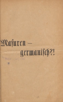 Masuren-germanisch?!