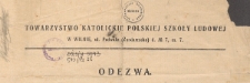 Odezwa do społeczeństwa Litwy i Rusi : Towarzystwo Katolickie Polskiej Szkoły Ludowej
