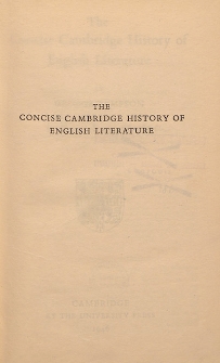 The Concise Cambridge History of English Literature