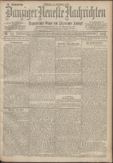 Danziger Neueste Nachrichten : unparteiisches Organ und allgemeiner Anzeiger 212/1902