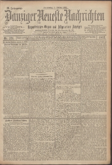 Danziger Neueste Nachrichten : unparteiisches Organ und allgemeiner Anzeiger 231/1902