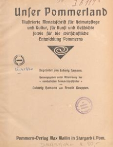 Unser Pommerland : Verbandsorgan des Verkehrsverbandes für Pommern und die Insel Rügen, 1915 nr 1