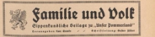 Familie und Volk : Sippenkundliche Beilage zu "Unser Pommerland", 1936.03 nr 11