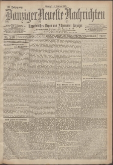Danziger Neueste Nachrichten : unparteiisches Organ und allgemeiner Anzeiger 240/1902