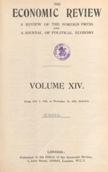 The Economic Review, Vol. XIV, 1926, index