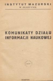 Komunikat Działu Informacji Naukowej, 1947.04 nr 4